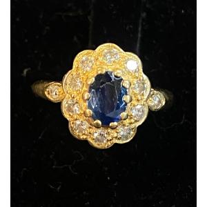 Bague Pompadour Saphir diamants