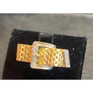 Diamond Belt Buckle Ring