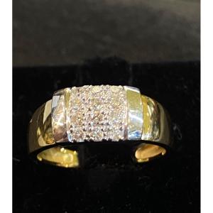 Two Tone Pavement Ring 