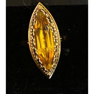 Bague Marquise Pierre Jaune 