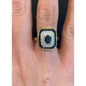 Sapphire And Diamond Entourage Ring 