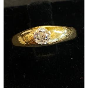 Bague Jonc Diamant Taille Ancienne 