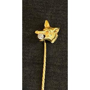 Diamond Dog Head Tie Pin