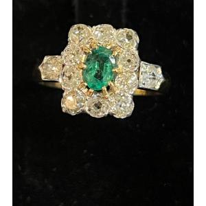 Pavé Emerald And Diamond Ring 