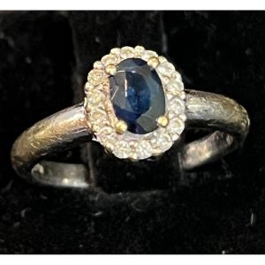 Pompadour Sapphire Diamond Ring 