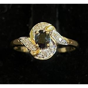 Sapphire And Diamond Tourbillon Ring 