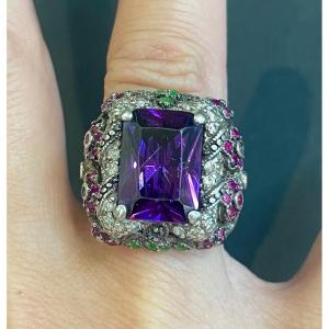 Flower Motif Signet Ring