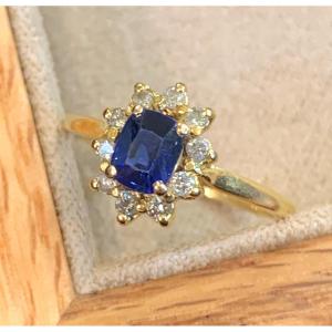Pompadour Sapphire & Diamond Ring