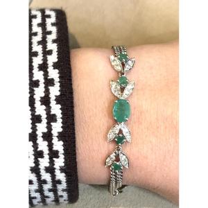Emerald And Diamond Bracelet