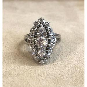 Bague marquise diamants