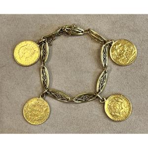Olive Bracelet With Coins 