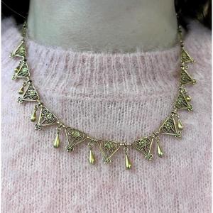 Gold Drapery Necklace 