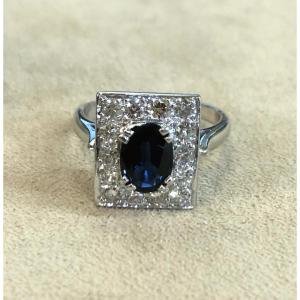 Sapphire And Diamond Pave Ring