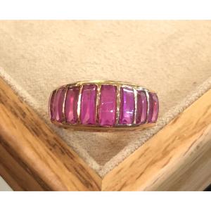 Bague bandeau rubis