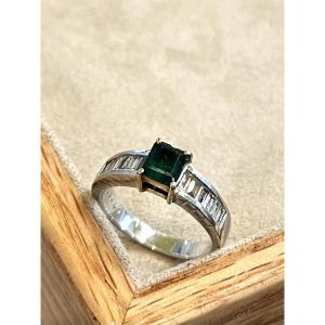 Emerald And Baguette Diamond Ring 