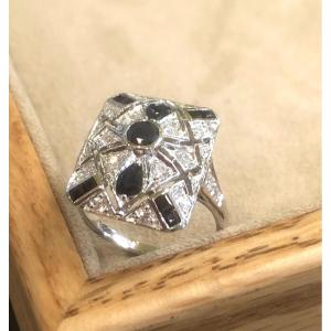 Sapphire And Zircon Pave Ring