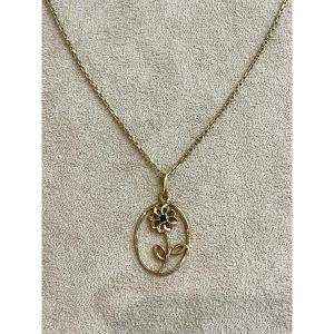 Oval Flower Pendant
