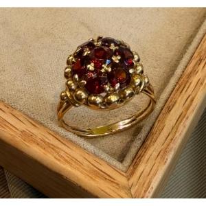 Bague boule grenats
