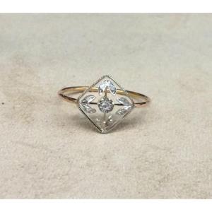 Bague losange roses de diamants