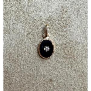 Onyx And Diamond Pendant 