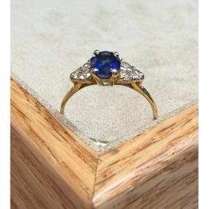 Bague ligne Saphir et Diamants