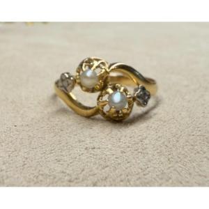 Pearl And Diamond Rose Ring