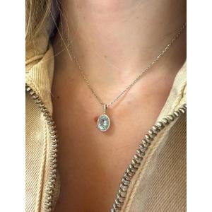 Aquamarine And Diamonds Necklace