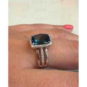 Topaz And Diamonds Ring