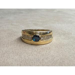 Ring With Sapphire And Diamonds
