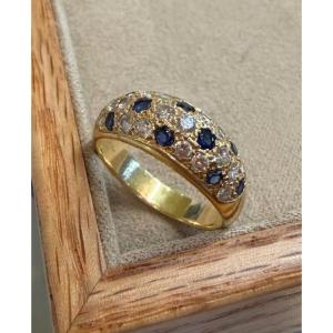 Bague Dome saphirs et diamants