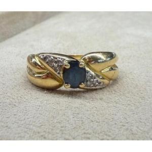 Bague saphir et diamants
