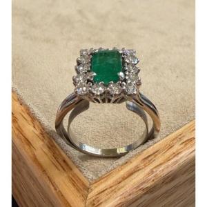 Bague pavage emeraude