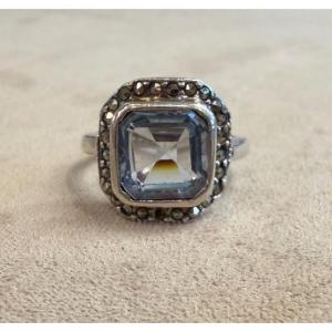 Bague topaze et marcassites