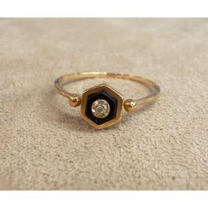 Onyx And Diamond Ring