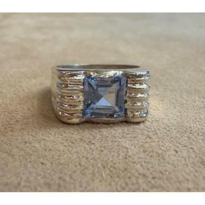 Aquamarine Tank Ring