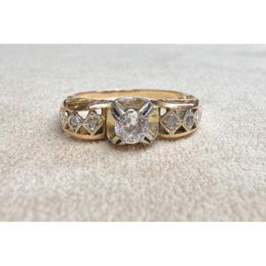 Diamond Ring With Diamond Roses