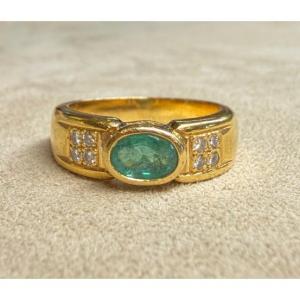 Bague emeraude et diamants