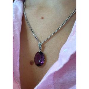 Pendentif pierre violette