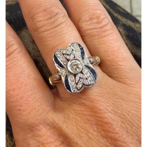 Bague saphir et diamants