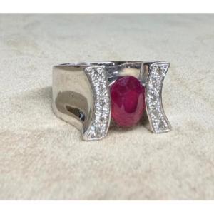 Bague Rubis et diamants