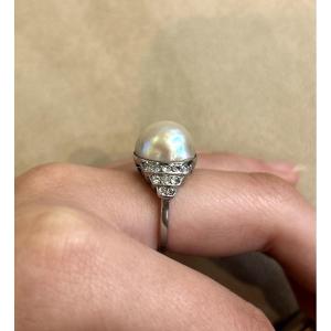 Bague Perle et diamants