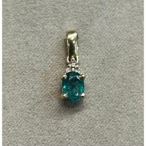 Pendentif Emeraude et Diamants