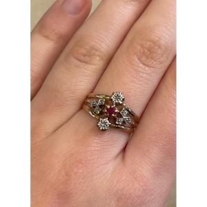 Ruby & Diamond Rose Ring