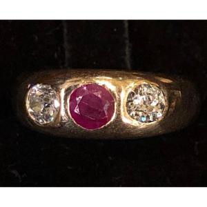 Ruby Diamond Bangle Ring