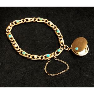 Niii Turquoise Bracelet And Its Cassolette Pendant