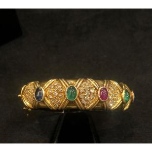 Cabochon Bangle Bracelet