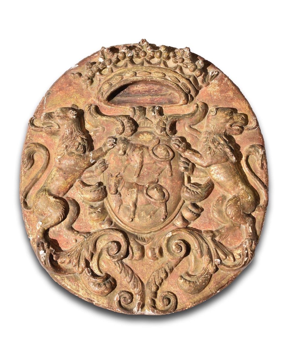 Important Coat Of Arms For The Principality Of Béarn. French, Before C.1620.-photo-4