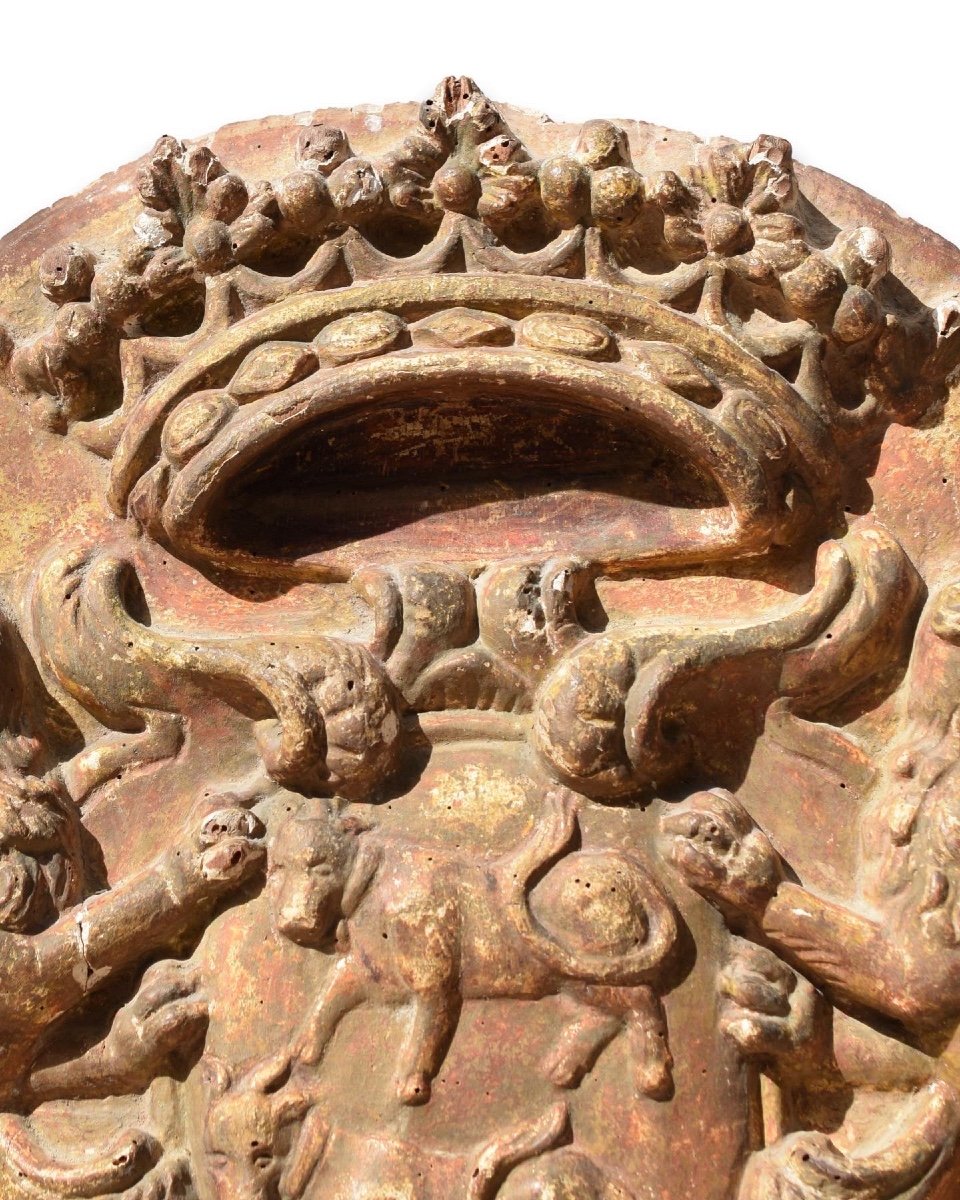 Important Coat Of Arms For The Principality Of Béarn. French, Before C.1620.-photo-3
