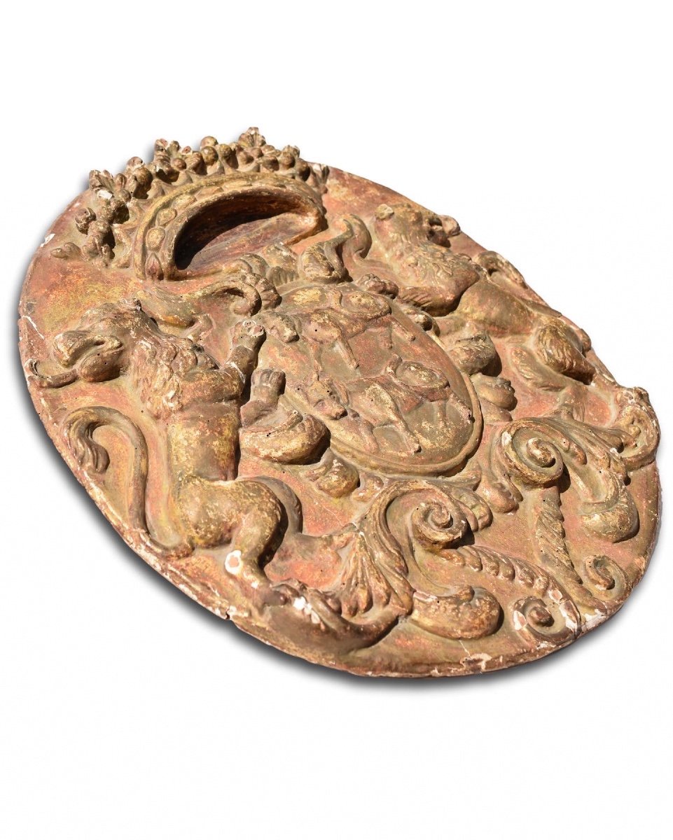 Important Coat Of Arms For The Principality Of Béarn. French, Before C.1620.-photo-7