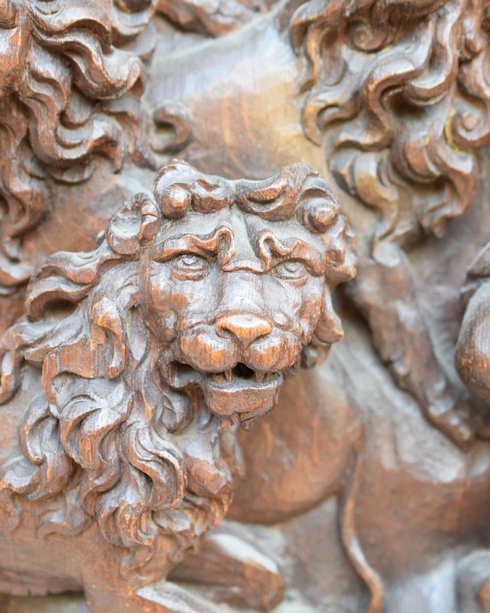 Extraordinary Oak Relief Of Daniel In The Lions Den. German, Late 17th Century.-photo-2